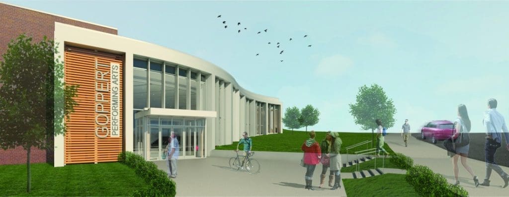 Rendering of New Goppert Performing Arts Center