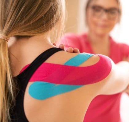 Occupational therapist with client