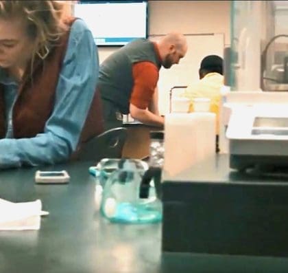 Students inside a science lab